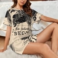 thumbnail image 4 of Vsdgher Let The Adventure Begin Pattern Womens Pajamas 2 Piece Short Sleeve Sleepwear Set,Summer Soft Pajamas Set Casual Lounge Sets, 2-Piece Pj-Large, 4 of 6
