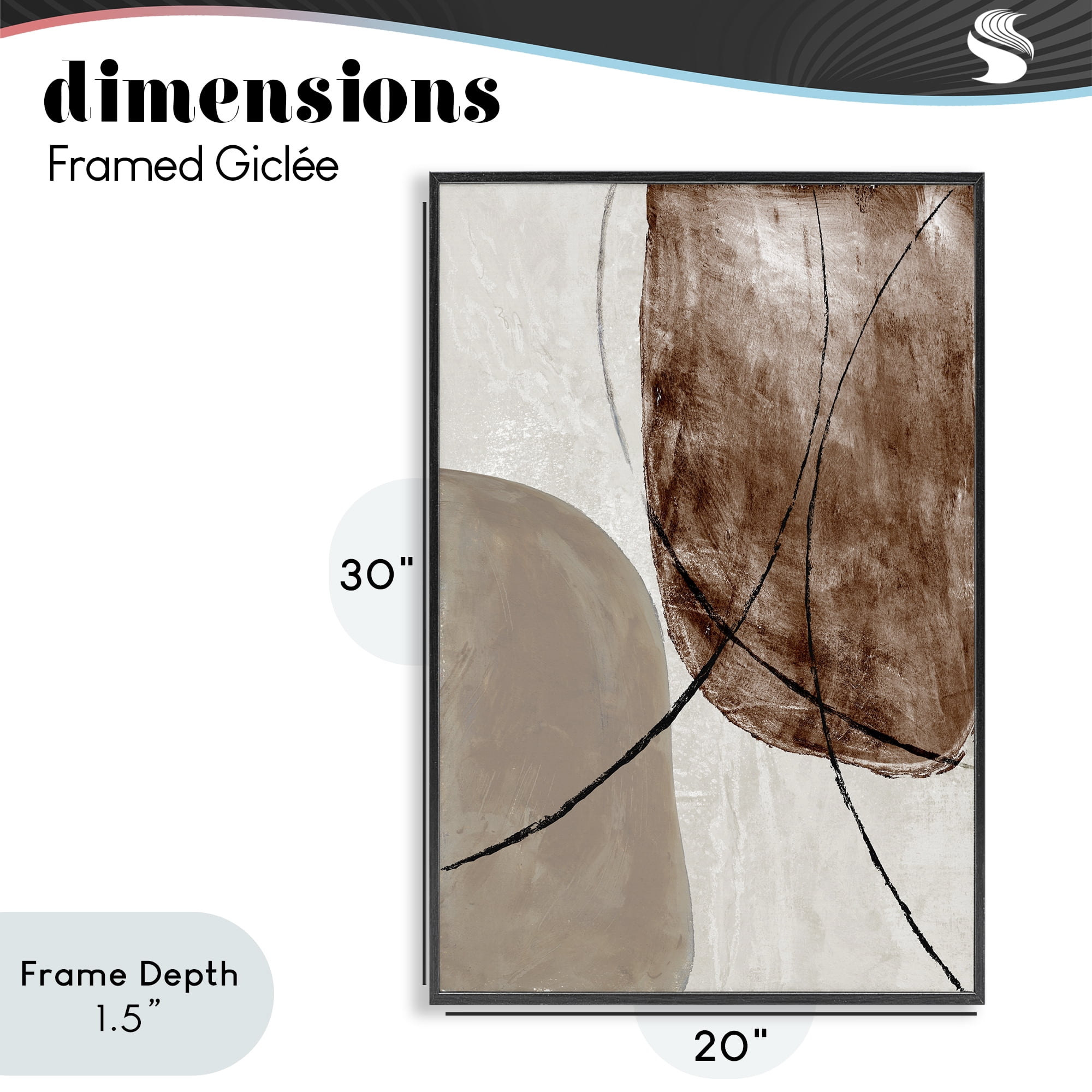 Stupell Industries Taupe & Brown Abstract Black Framed Giclee Art, design by Merri Pattinian