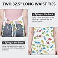 thumbnail image 6 of White Cartoon Dinosaurs Pattern Apron-Garden Aprons for Women with Pockets-Cotton Linen Waterproof Kitchen Cooking Gardening Aprons Adjustable for Kitchen,Cooking,BBQ and Salon 33x27 Inch, 6 of 7