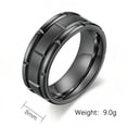 thumbnail image 2 of Flydeer Men Wedding Band Titanium Steel 8mm Black Men Rings Promise Rings for Men Size 8, 2 of 6