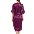 thumbnail image 3 of Kaemgyyd Silk Robes for Women Bridesmaid Party Loungewear Half Sleeve Belted Bathrobe Satin Nightdress, 3 of 4