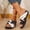 White, variant on HAOTAGS Womens Casual Wedge Heel Sandals Breathable 2025 Spring Summer Sandals Black Size 7.5