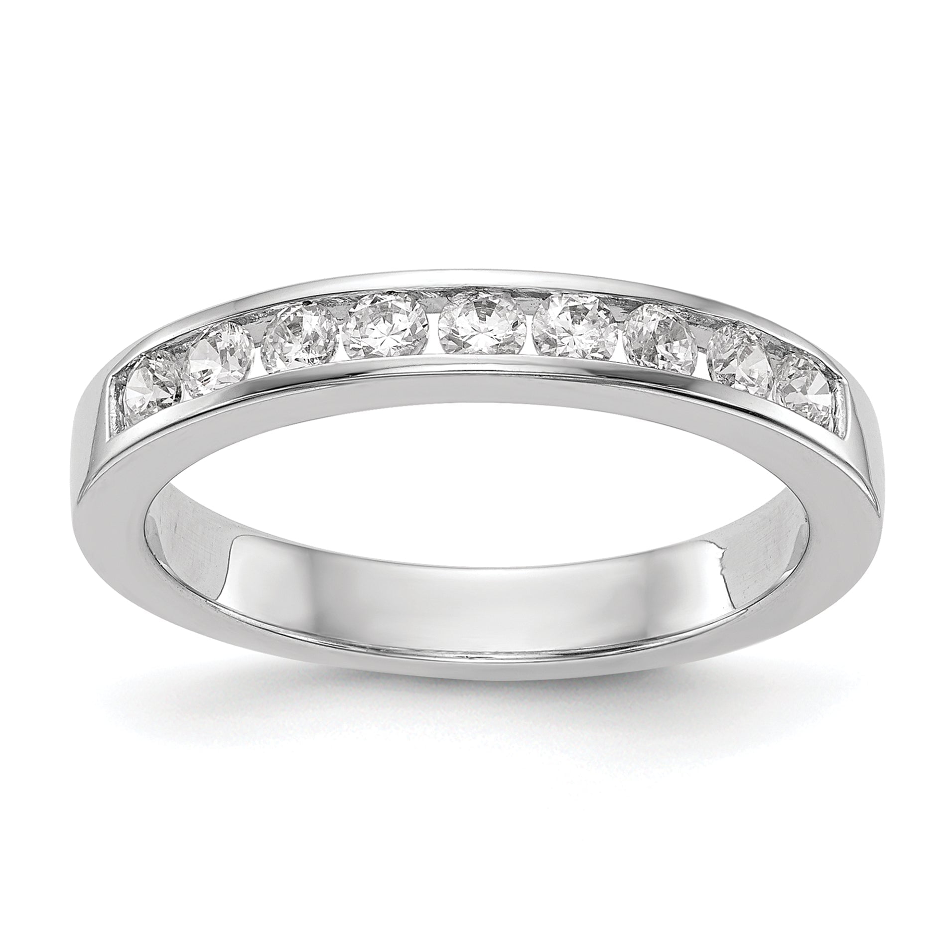 0.17ct CZ Solid Real 14K White Gold Wedding Wedding Band Ring