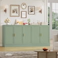 thumbnail image 5 of Homfa 71''W Modern Sideboard, 5-Doors Wood Buffet Cabinet with Adjustable Shelf, Credenza for Kitchen Dining Living Room, Green, 5 of 7