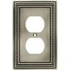 Brainerd 64776 Brushed Satin Pewter Beaded Single Duplex Cover Plate