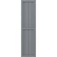 thumbnail image 4 of Ekena Millwork 14"W x 46"H Americraft Four Board Exterior Real Wood Two Equal Panel Framed Board-n-Batten Shutters (Per Pair), Ocean Swell, 4 of 9