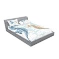 thumbnail image 2 of Ambesonne Tropical Fitted Sheet & Pillow Sham Set, Fishes in Soft Tones, Queen, Blue Cream, 2 of 2