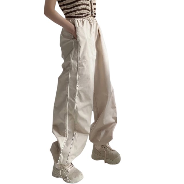 Pantalones para mujer Baggy Cargo Pantalones Niñas adolescentes Joggers de pierna ancha Pantalones con bolsillos para Streetwear Nituyy Varios colores, pantalón casual sólido para mujer