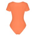 thumbnail image 6 of Women Jumpsuit Round Neck Short Sleeve Bodysuit Sexy Basic Solid Color Casual Rompers, 6 of 6