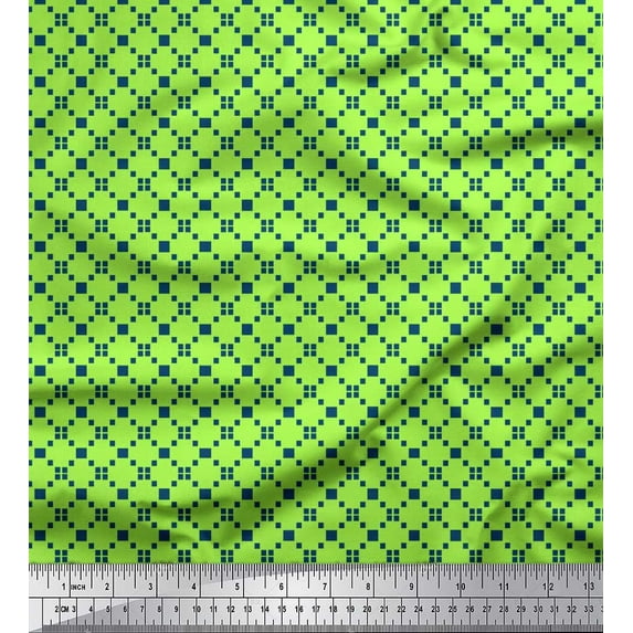 Soimoi Poly Georgette Fabric Jaal Jamdani Print Fabric by Yard 52 Inch Wide