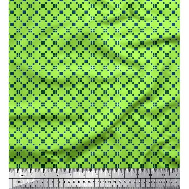 Soimoi polyester Crepe Fabric Jaal Jamdani Printed Fabric 1 Yard 42 Inch Wide