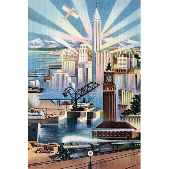 The Modern Deco Empire-Fine Art Canvas Print (20" x 30")