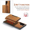 thumbnail image 6 of Galaxy S22 Ultra Case, Dteck for Samsung Galaxy S22 Ultra Cover Wallet Case ID Credit 8 Card Slots Holder Cash Pocket PU Leather Magnetic Closure Clasp Flip Removable Case, Brown, 6 of 7