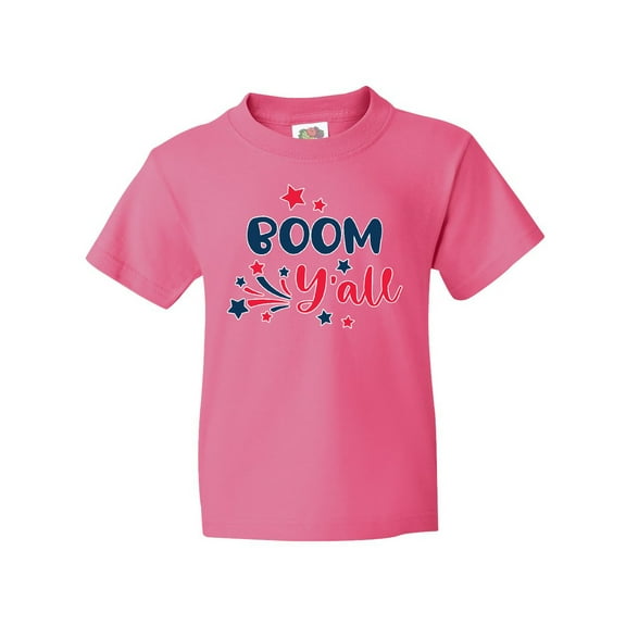 Inktastic 4th of July Boom Y'all with Red White and Blue Stars Youth T-Shirt