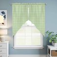 thumbnail image 6 of Swag Valance Curtains for Windows, Sage Green Light Filtering Kitchen Curtains with Rod Pocket, Grid Checkered Plaid Gingham Lattice Trellis Window Treatment Valances for Living Room, 36x36 - 2 PCS, 6 of 9