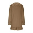 thumbnail image 5 of Ygbgbb Women's Ruffle Hem Mini Dresses Quarter Zip Up Hooded Dress Loose Casual Workout Athletic Dress Long Sleeve Tunic Tops Fashion Sweatshirt Dress Khaki L, 5 of 9