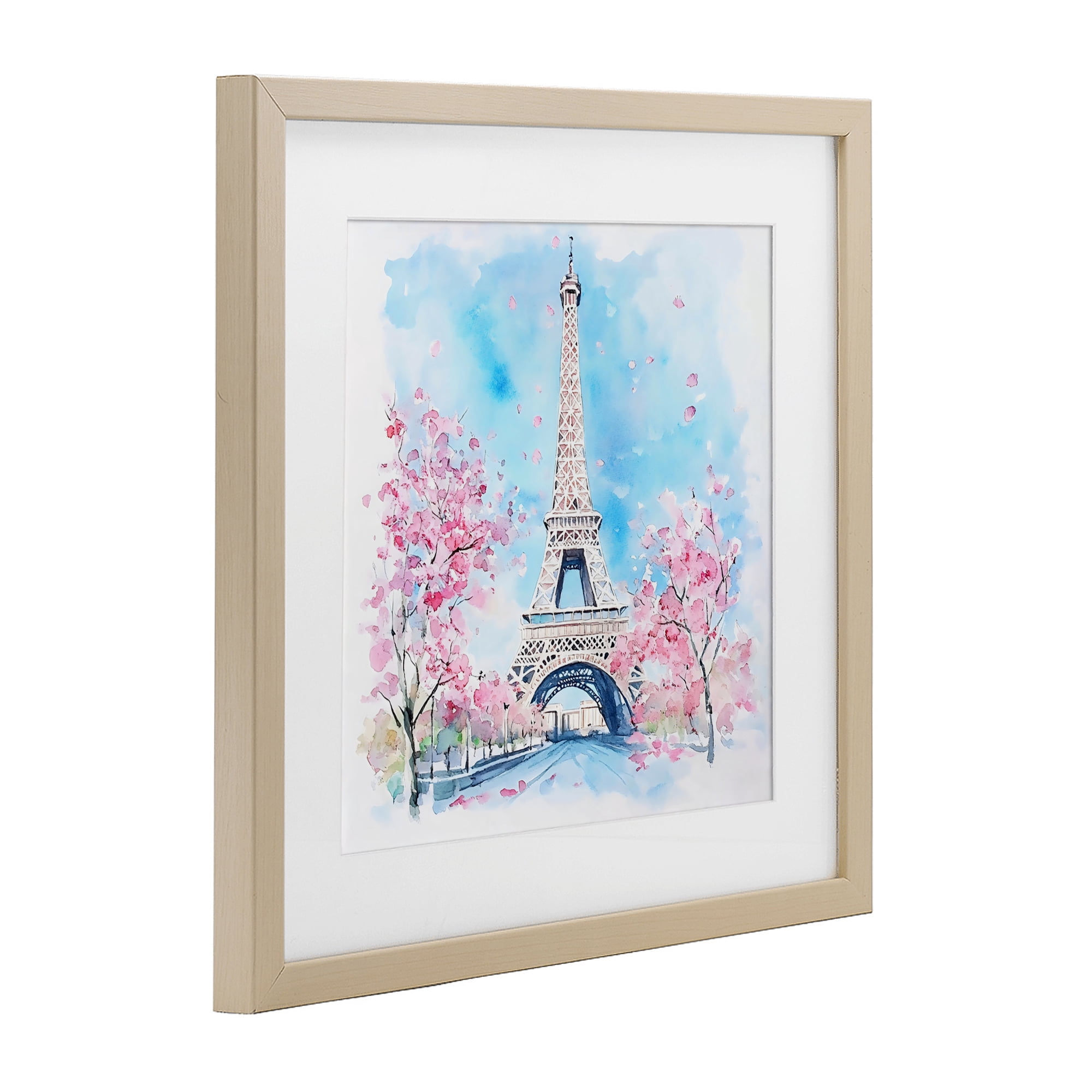 Stupell Industries Eiffel Tower Cherry Blossoms Birch Framed Print Under Glass, design by Creative Studio