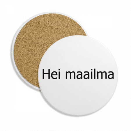 

Hello World Finnish Coaster Cup Mug Tabletop Protection Absorbent Stone