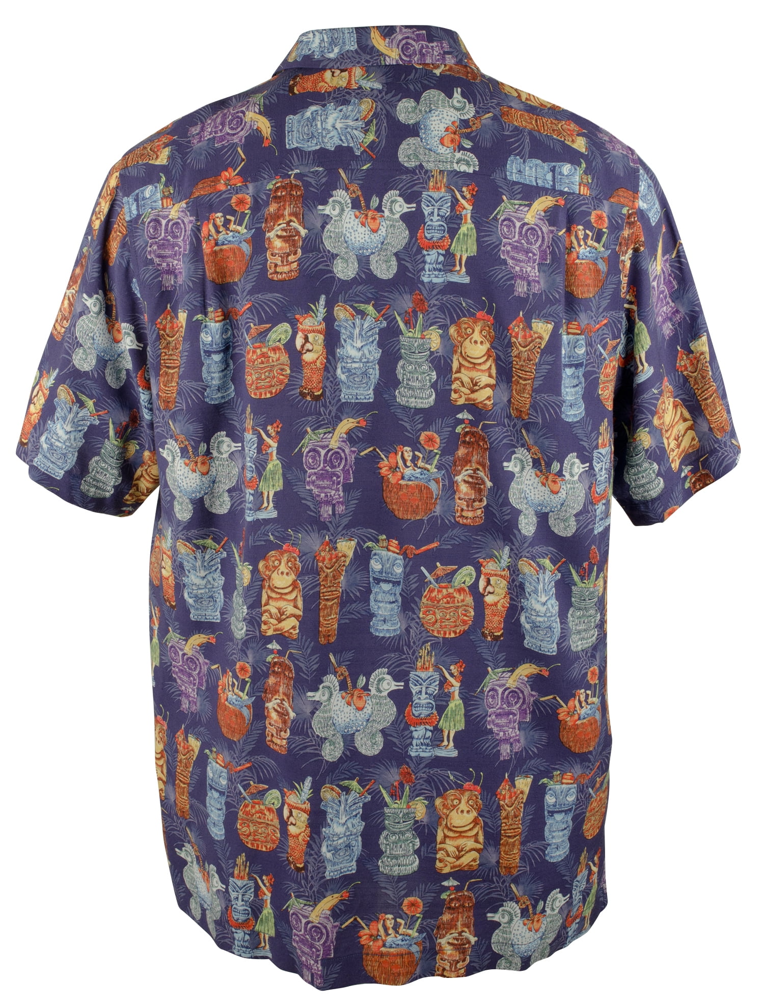 Men's Big and Tall Tiki Bar Camp Shirt 