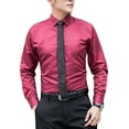 thumbnail image 4 of CENL Men Button Down Business Shirts Long Sleeve Slim Dress Shirt Casual Blouse Top, 4 of 9