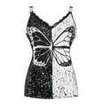 thumbnail image 6 of JINMGG Womens Tank Tops Plus Size Women's Chain Vest Summer Loose Casual Butterfly Print Unique V-neck Blouse White L, 6 of 6