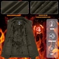 thumbnail image 4 of YUCOLEN Men's Winter Thick Fleece Lined Warm Jacket Casual Trucker Work Coat with Multi Pockets Zip Army Green 2XL, 4 of 6