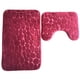 thumbnail image 2 of Set de alfombras de baño de dos piezas con alfombra en forma de U - 32x20" y 20x16" - Grueso de microfibra de 2" con respaldo antideslizante de PVC para baño y ducha, 2 of 5