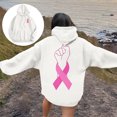 thumbnail image 2 of Fiaer,Women Hoodies Cancer Awareness Fall Sweatshirts for Women 2025 Y2k Fall Winter Plus Size Hooded Tops with Pockets White XL, 2 of 7