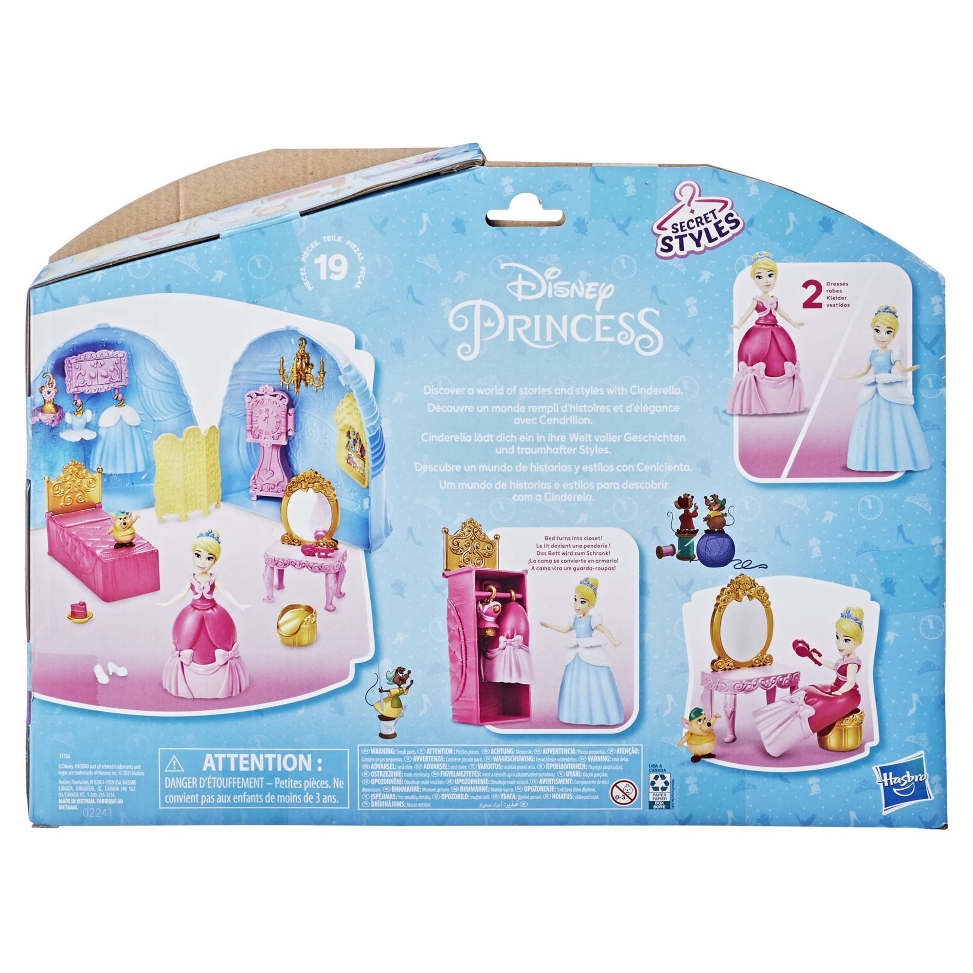 Disney Princess Secret Styles Cinderella Story Skirt, Playset with Doll, Clothes, and More, Toy for Girls 4 Years and Up