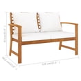 thumbnail image 4 of vidaXL 3 Piece Garden Lounge Set with Cushion Solid Acacia Wood, 4 of 5