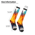 thumbnail image 2 of JUNZAN Colorful Paint Print Pattern Fun Novelty Knee Warmer High Socks, 2 of 6