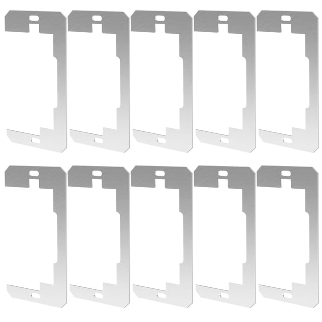 10 Pcs Plaque Murale Intercalaire Métal Flush Fit Niveling Plaque Dispositif Durable Interrupteur Niveleur Réceptacle Multifonction Caleçons Niveleur pour Réparation de Prise Murale Boîte Électrique Amovible