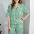 thumbnail image 4 of SGFCWSX Girls Clothing Sets Graphic Print Half Sleeve Wide Leg Pants 2 Piece Casual Outfit for Kids Green Size 11-12 Years, 4 of 6