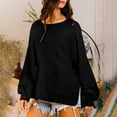 thumbnail image 4 of AherBiu Sweat à Capuche Col Rond pour Femmes Surdimensionné Ample en Polaire Décontracté avec Poches Automne Hiver, 4 of 7
