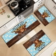 thumbnail image 2 of YIMEIS Wreath of Highland cow head, Spring pastoral scene Floral rug Soft Touch 1Pc Flannel Mat & Kitchen Rugs,Non-slip for Home Decoration Bathroom Entry, 2 of 10