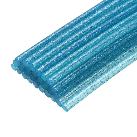 Uxcell Mini Hot Glue Gun Sticks 8-inch x 0.28-inch High Sticky Hot Glue Sticks for Glue Gun, Glitter Clear Blue 30pcs