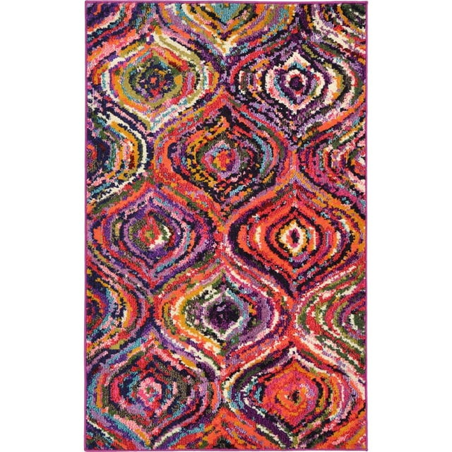 Unique Loom Estrella Geometric Gradient Rug 3' 3 x 5' 3 Rectangle Multi/Pink