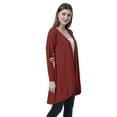 thumbnail image 3 of Moomaya Womens Full Sleeve Hi-Lo Shrug Rounded Hem Long Cotton Summer Cardigan, 3 of 7