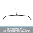 thumbnail image 5 of SSWBasics Rubberized Hangers - Black Metal - 16 inch - Case of 20, 5 of 7