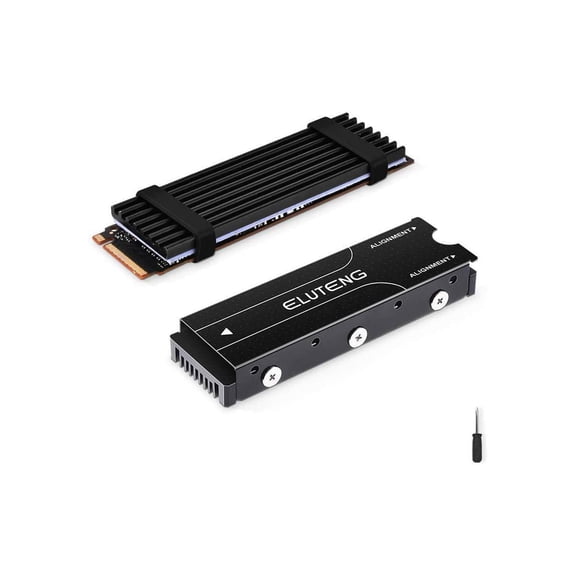 M.2 2280 Heatsink for PS5 / PC Double-Sided Heat Sink Alloy Aluminum NGFF NVME Cooling Sink with 4 Thermal Conductivity Silicone Pads M.2 SSD Cooler Set for 2280 M.2 SSD