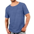 thumbnail image 2 of RongHuan Big and Tall T-Shirt Mens Crewneck Short Sleeve Tees with Pocket Athletic Workout Running Solid Color Basic Tops, 2 of 8