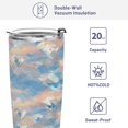 thumbnail image 4 of 11oz Double-Wall Vacuum Insulated Stainless Steel Tumbler with Straws Sports Mugs BPA-Free Peach and Blue Rhombus, 4 of 7