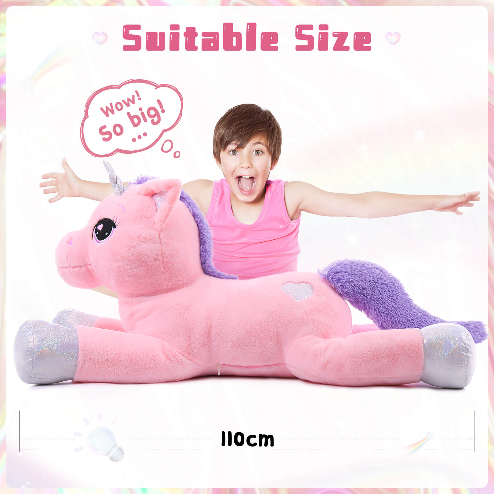 Free Shipping MaoGoLan 43 Big Unicorn Stuffed Animal Plush Giant Soft Unicorn Pillow Walmart