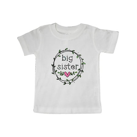 

Inktastic Big Sister Leaves Circle Heart Gift Baby Girl T-Shirt