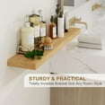 thumbnail image 4 of Floating Shelves for Wall, 24Inch Floating Shelves Set of 2, Hanging Shelf with Invisible Brackets, Wood Shelves for Living Room, Bedroom, Kitchen, Oak, 4 of 14