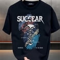 thumbnail image 1 of T-shirt à Manches Courtes Imprimé de Marque pour Hommes pour l'Été, Coton Pur Lourd, Style Coréen, Style Japonais, Hauts Polyvalents Imprimés pour Hommes, 1 of 5