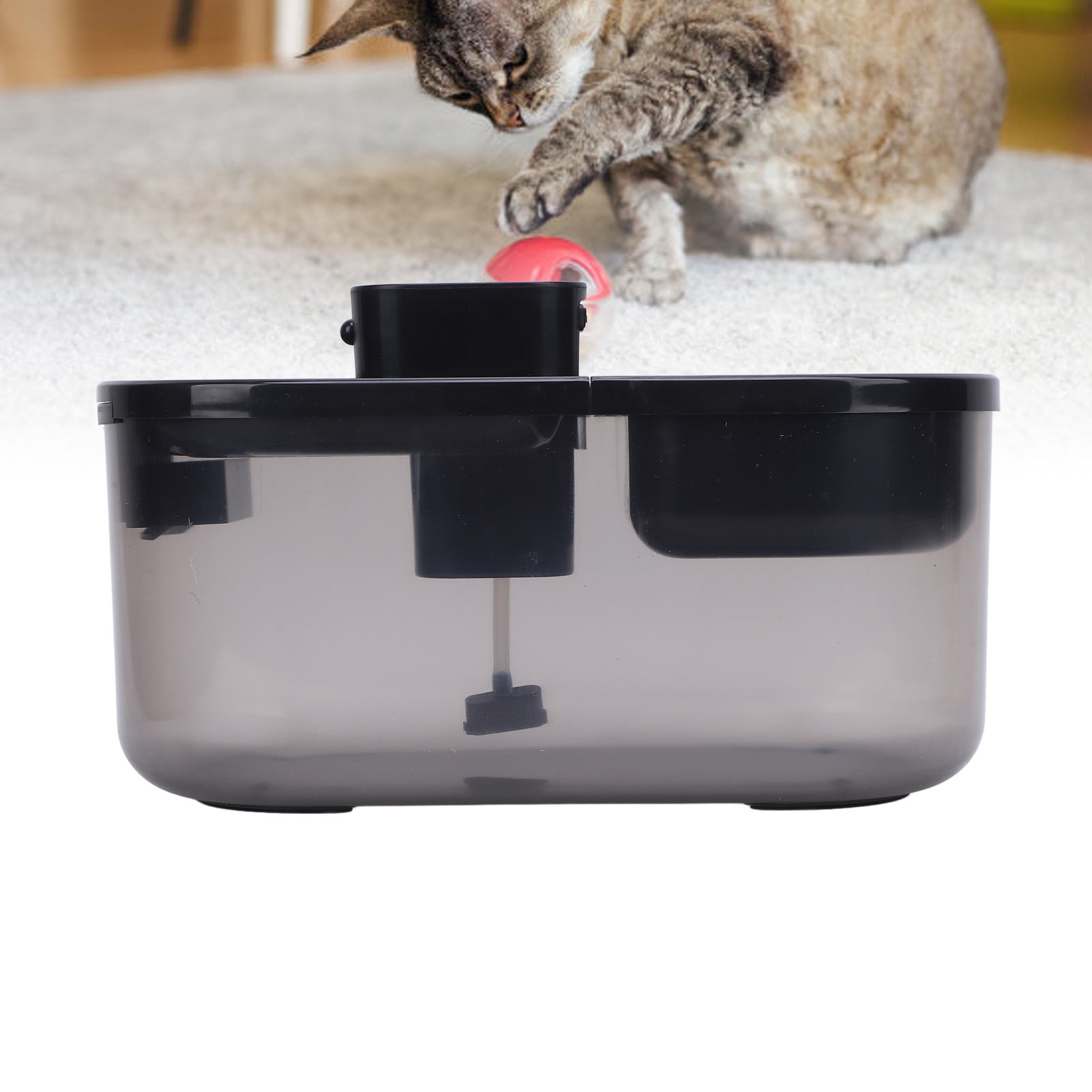 Yajisi Premium Smart Cat Water Fountain Quiet Operating Rechargeable Automatic Pet Water Dispenser for Home Use Black Finish Includes Advanced Filtration System and Built-in 2000mAh Battery