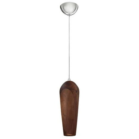 Walnut Finish Pendants - Fredrick Ramond FR35002 1-Light Full Sized Solid Walnut LED Pendant with Chrome finish canopy from the Loft Collection