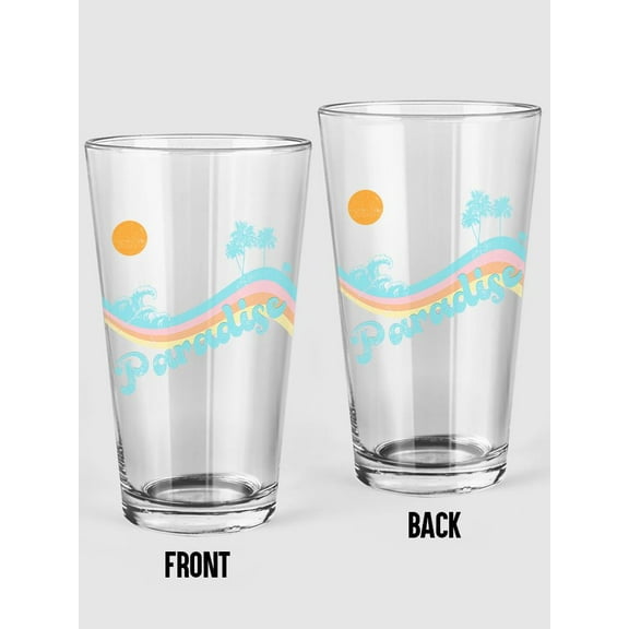 Smartprints Paradise Retro Groovy Art Pint Glass -Image by Shutterstock, 16 oz Transparent Glass