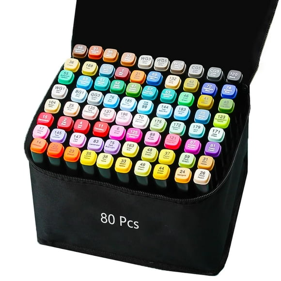 Marcadores de alcohol Zmcik, 80 colores, doble punta, para niños y adultos